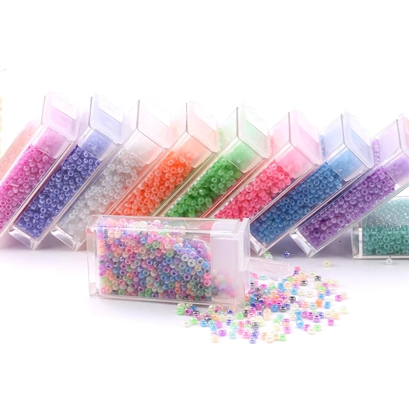 2mm Candy Color Glass Seed Beads ສໍາລັບ DIY ສາຍຄໍສາຍແຂນ