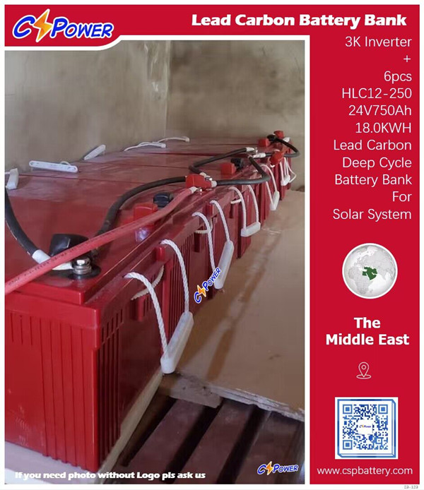 Projekt CSpower baterija na Bliskom istoku s olovnom ugljičnom baterijom za brzo punjenje 250AH 12VDC