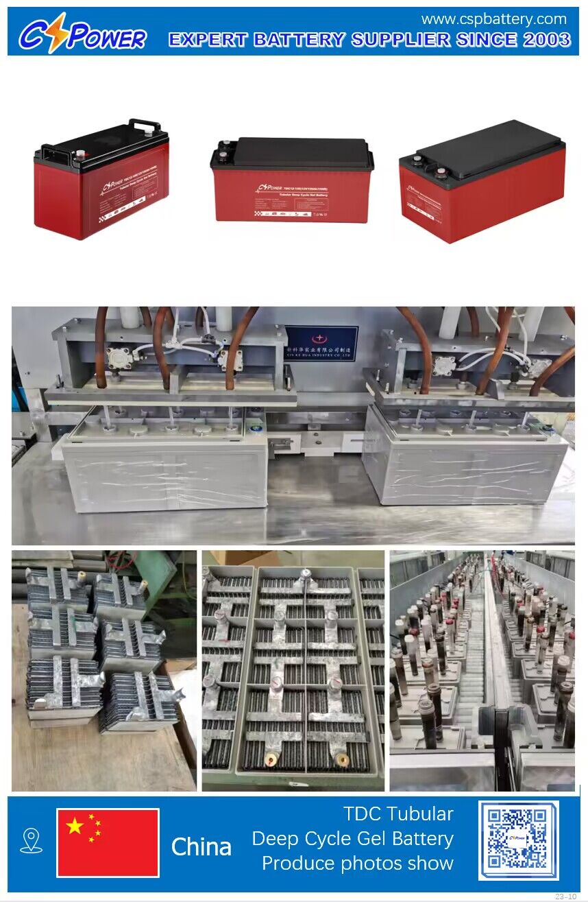 CSPower-Baterio por Lanĉi TDC-Seriojn Tubular-Ĝelajn Profundajn Ciklajn Bateriojn 12V