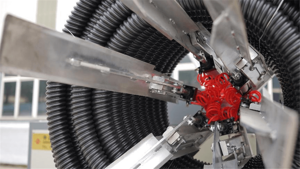 PE máquina de tubo de tubo ondulado em espiral de carbono