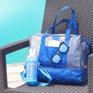 Трговија за пливање со големи водоотпорни женски мрежести торби за плажа