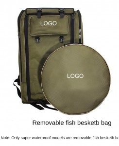 Logotip de motxilla de pesca personalitzada Bossa de pesca i deure