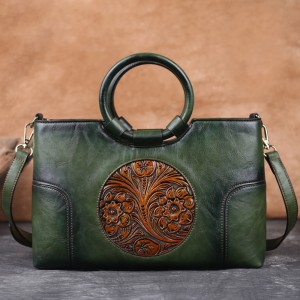 Custom na Naka-istilong Handbag na totoong leather na handbag