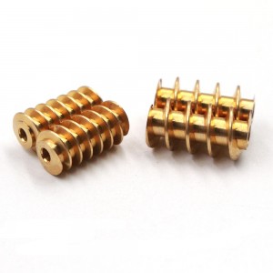 Brass Worm Gear Rad Miwwelen Brass Connecting Insert Nut