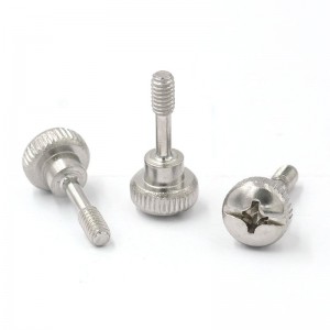 Knurled thumb screw kuningan aluminium logam hideung custom