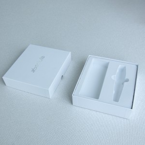 Caixa de embalaxe de agasallo personalizada con impresión en prata Caixa de ceo e terra con bandexa interior