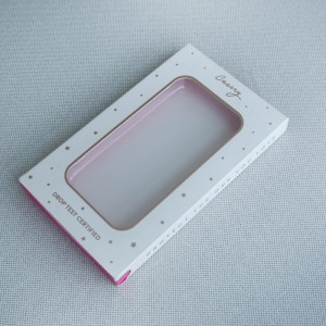 Pielāgotas mobilā tālruņa korpusa atvilktņu iepakojuma kastes ar skaidru logu