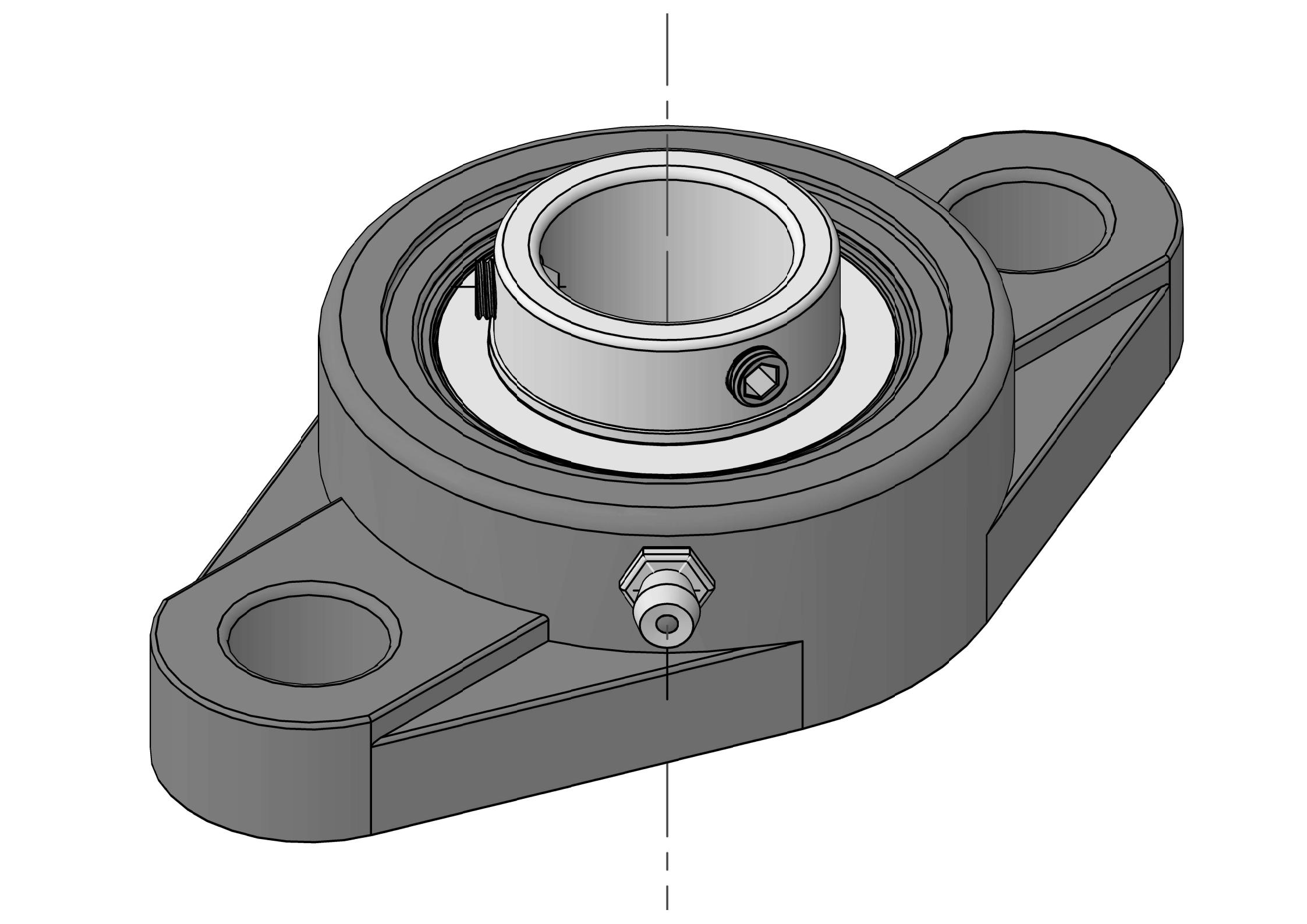 UCFL319-60 3-3/4 inç delikli İki Cıvatalı Oval Flanşlı Rulman Üniteleri