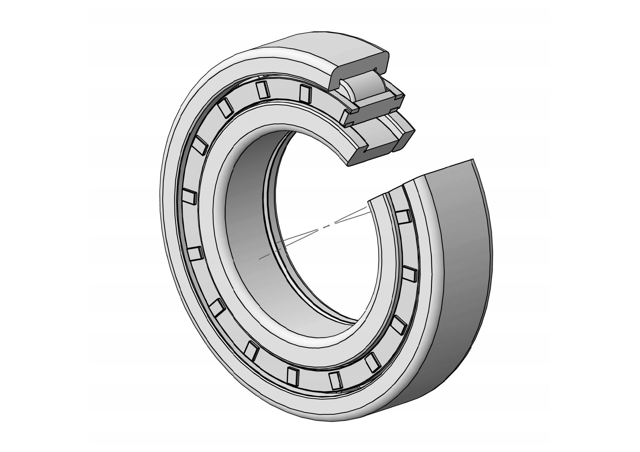 NUP203-E Otu ahịrị cylindrical roller bearing