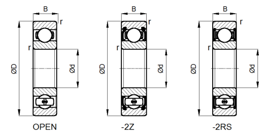 6302 , 6302-2RS ,6302-2Z Single Row Deep Groove ball bearing