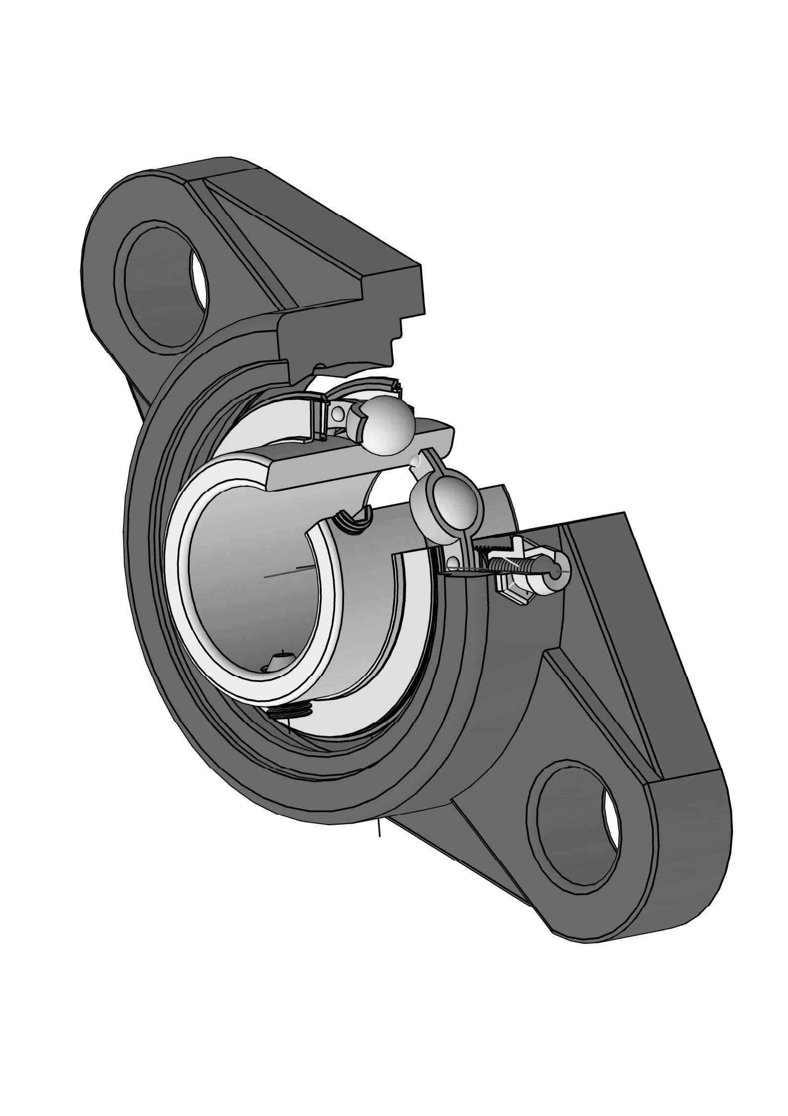 UCFT205-16 Roa Bolt Oval Flange mitondra tarika misy 1 santimetatra