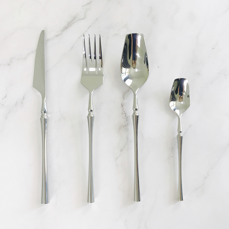 Inox étkészlet rozsdamentes acél vintage design kanál kés villa ezüst evőeszköz evőeszköz készlet