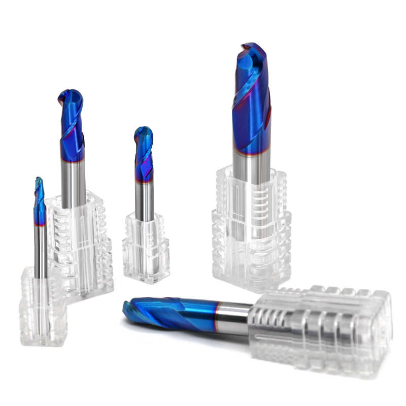HRC65 2 Flute blue coating nano Ball Nose carbide end mill Featured Image