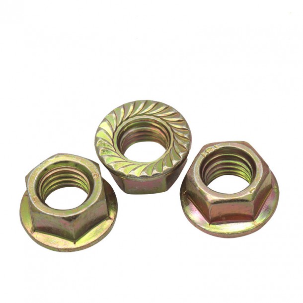 Agba Galvanized Yellow Zinc Plated DIN 6923 Hex Flange Nut With Bolt