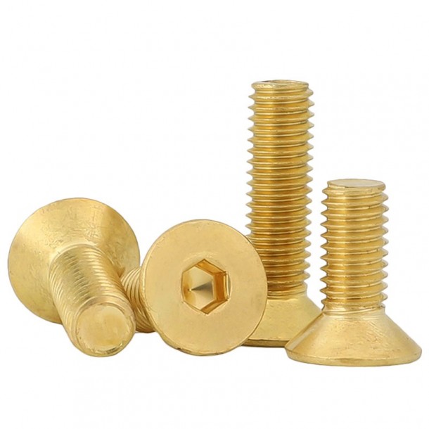 Manufacturer Direct Brass Copper DIN7991 CSK Flat Head Hex Socket Bolt Screw