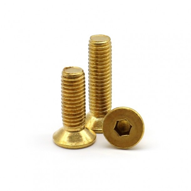Wopanga Direct Brass Copper DIN7991 CSK Flat Head Hex Socket Bolt Screw