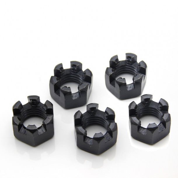 Черный оксид цинка, черный оксид Din935 с шестигранными прорезями и замковые гайки