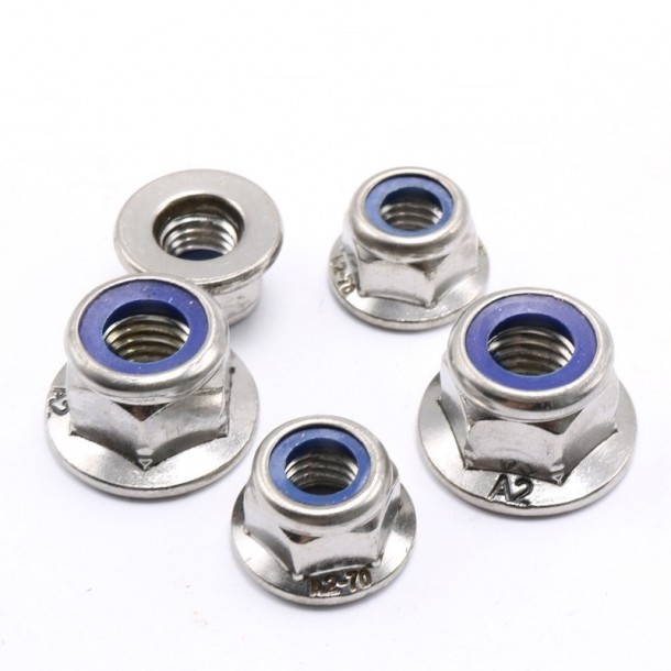 Stainless Steel A2 A4 70 80 DIN1663 Hex Flanġ Nylock Nut Nylon Lock Nut