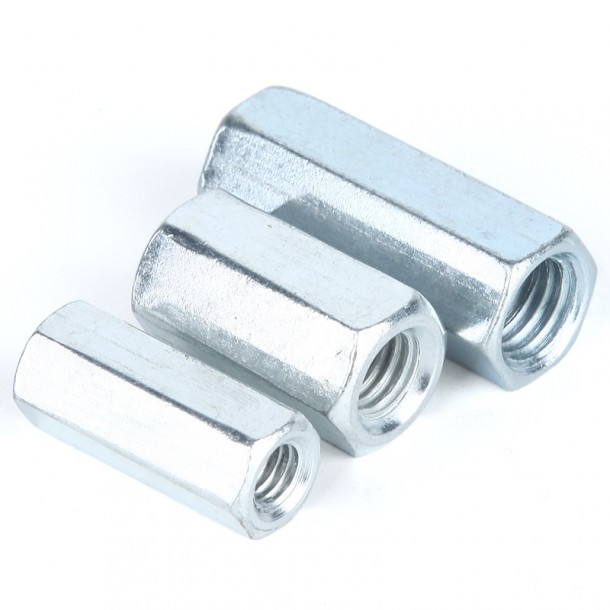 I-Galvanized White Blue Zinc Plated DIN6334 Hex Coupling Long Nut