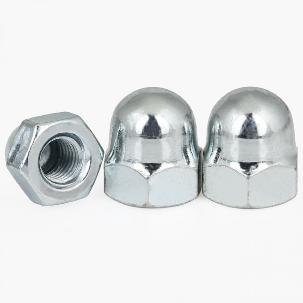 Nickel Galvanized White Blue Zinc Potet DIN1587 Hex Domed Cap Nuts