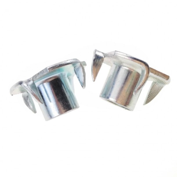 Galvanized Zinc Plated Female Wood T Tee Quattuor Claw Nut 4 Prong Tee Nuts
