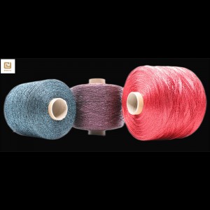 Lurex Fancy Weaving Dyed Knitting Metallic Hollow Belt Lily Tape Yarn 100% Polyester 1/110"MH Type 1/169" AK ប្រភេទ AK