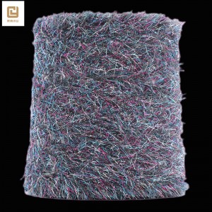 Customized Shinny Yarn Metallic Feather Fancy Xov Rau Knitting 1/69 "M Hom 1/110" MH Hom 1/169" AK Hom