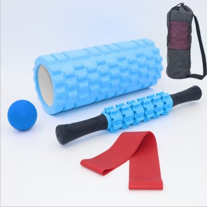 5 in 1 Custom Logo Yoga Massage Ball Foam Roller Set