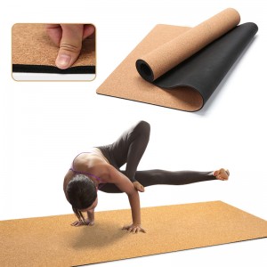 Manufacturer Price Durable Outdoor Natural Cork+Rubber Yoga Mat