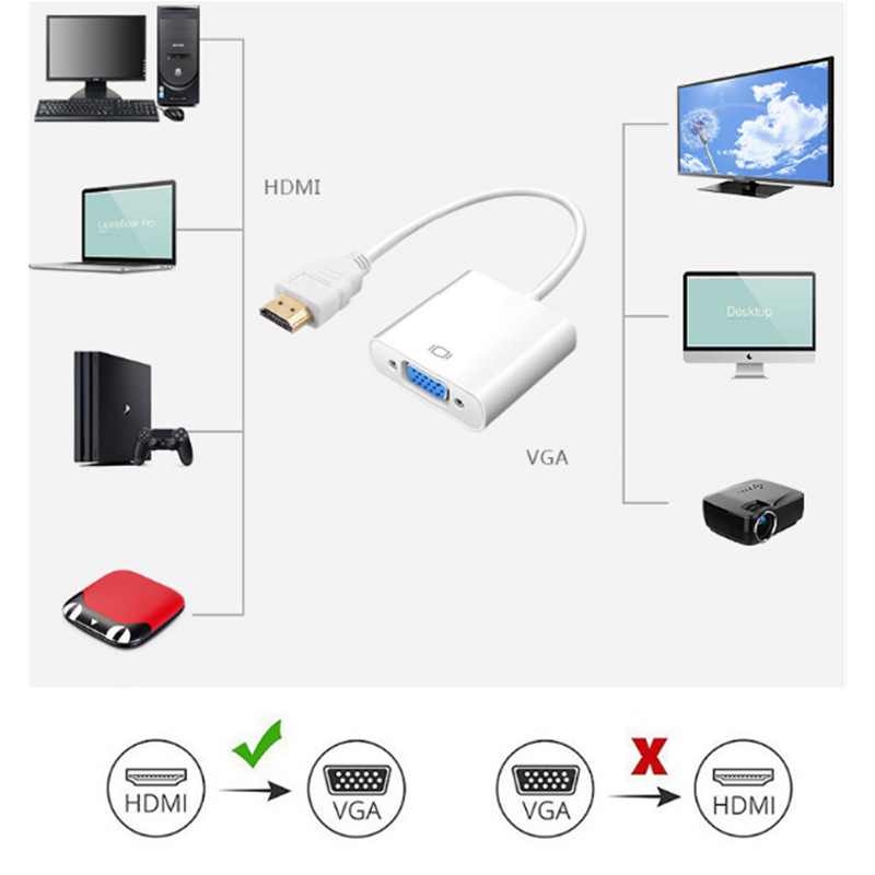 HDMI male to VGA female & 3.5mm Audio adaptor cable