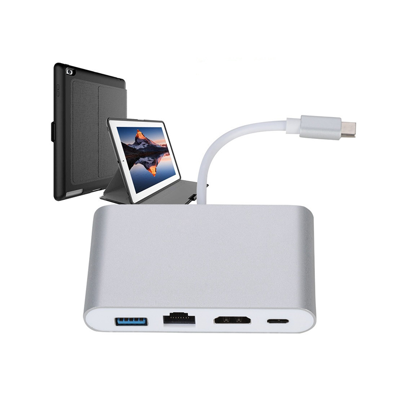 4 in 1 USB Type C to HDMI, Type C, RJ45 and USB A 3.0 HUB
