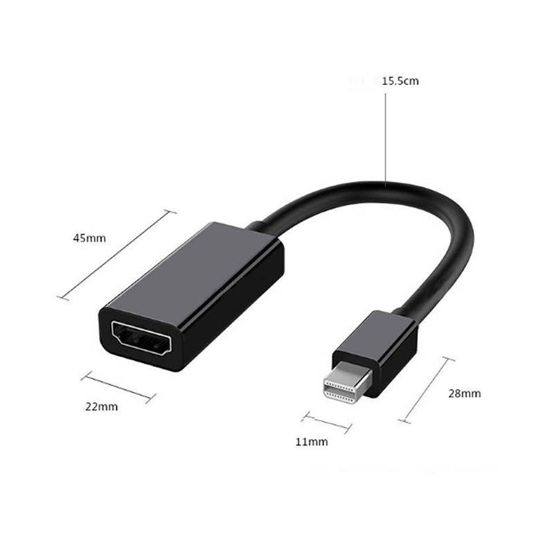 MINI DisplayPort male to HDMI female adaptor cable