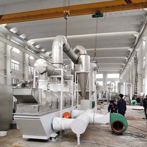Continuous horizontal vibrating fluid bed dryer