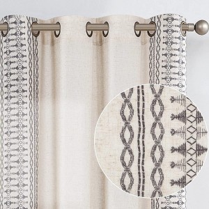Cheap Price Thermal Insulated Curtains Drapes Sliding Glass Door Geometric Embroidery Curtains For Living Room