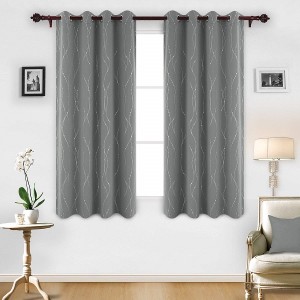 Dairui Textile Bedroom Stripe Silver Foil Print Thermal Insulated Energy Saving Grommet Window Curtains