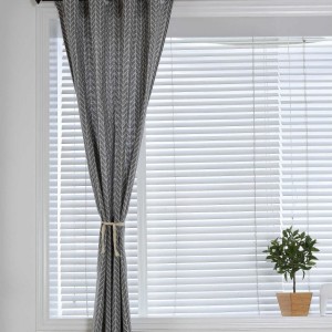 Dairui Good Price Farmhouse Grommet Top Light Weight Grey Geometric Print Curtain for the Livingroom