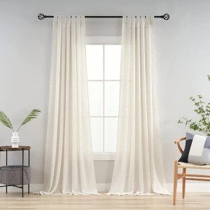 High Quality Hotel Room Darkening Living Room Dining Room Tab Top Linen Window Curtain for Wholesale