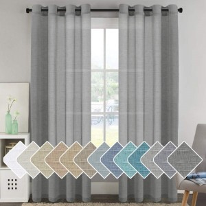 Fancy Home Furnishing Curtain Decor High Quality Hotel Sliding Door Solid Woven Fabric Sheer Curtain