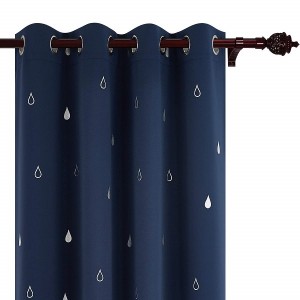 High Quality Home Textile Soundproof Noise Reduce Hotel Office Triple Blackout Print Curtain