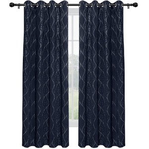 Dairui Textile Modern Window Treatment Ready Made Wave Stripe Jacquard Grommet Top Window Curtain Drape for Bedroom