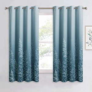 Room Darkening Curtains Color Gradient Grommet Curtains Light Block Privacy Drapes for Dining Kids Bedroom Nursery Window Treatment Panels