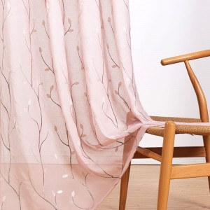 Sheer Curtains for Bedroom 63 Inch Length Floral Embroidered Sheers for Living Room Embroidery Voile Grommet Window Curtain