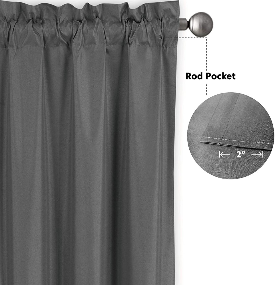 Dairui Textile Tier and Valence with Rod Pocket Microfiber Sunlight Blackout Drapes Home Collection 3 Pieces Solid Color Kitchen Curtain Set  Sunlight Blackout Drapes