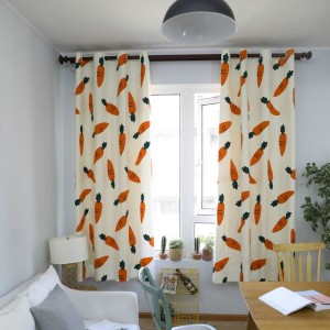 Luxury Home Textile Window Curtain Panel Digital Print Kid Bedroom Linen Curtain