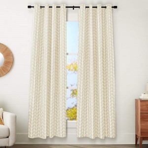 Custom Geometric Print Curtain Pattern Elegant Thermal Insulated Living Room Bedroom Window Curtain