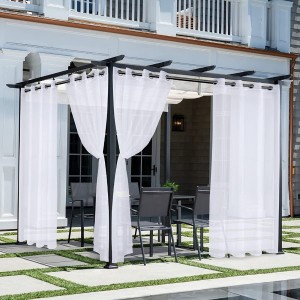 Sheer Outdoor Curtains for Patio  Waterproof White Voile Drapes Grommet Top Indoor Outdoor Sheer Curtain
