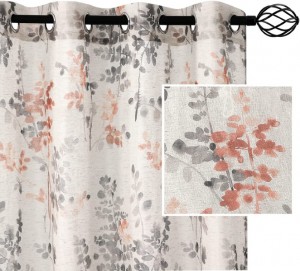 New Arrival Christmas Home Decoration Light Weight Living Room Floral Pattern Sheer Window Curtain