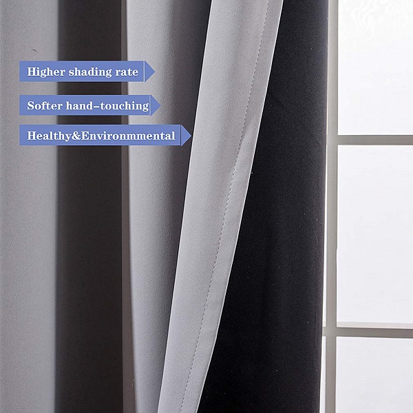 Set of 2 Panel Custom Bedroom Thermal Insulated Noise Reducing Grommet Curtain For the Living Room
