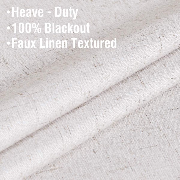 Premium Quality High End Heavy Weight Bedroom Living Room Soundproof Linen Blackout Window Curtain