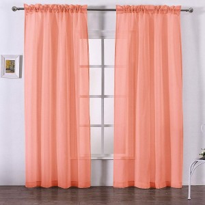 Hot Selling Home Decoration Modern 2 of set Children Bedroom Living Room Linen Texture Sheer Fabric Curtain